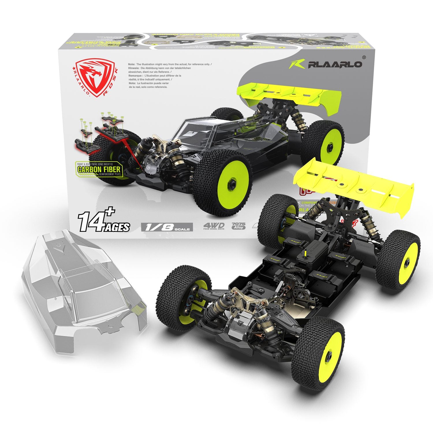 Rlaarlo RC Car Rlaarlo 1/8 4WD Buggy Dragon Scale Knight | DSK KIT