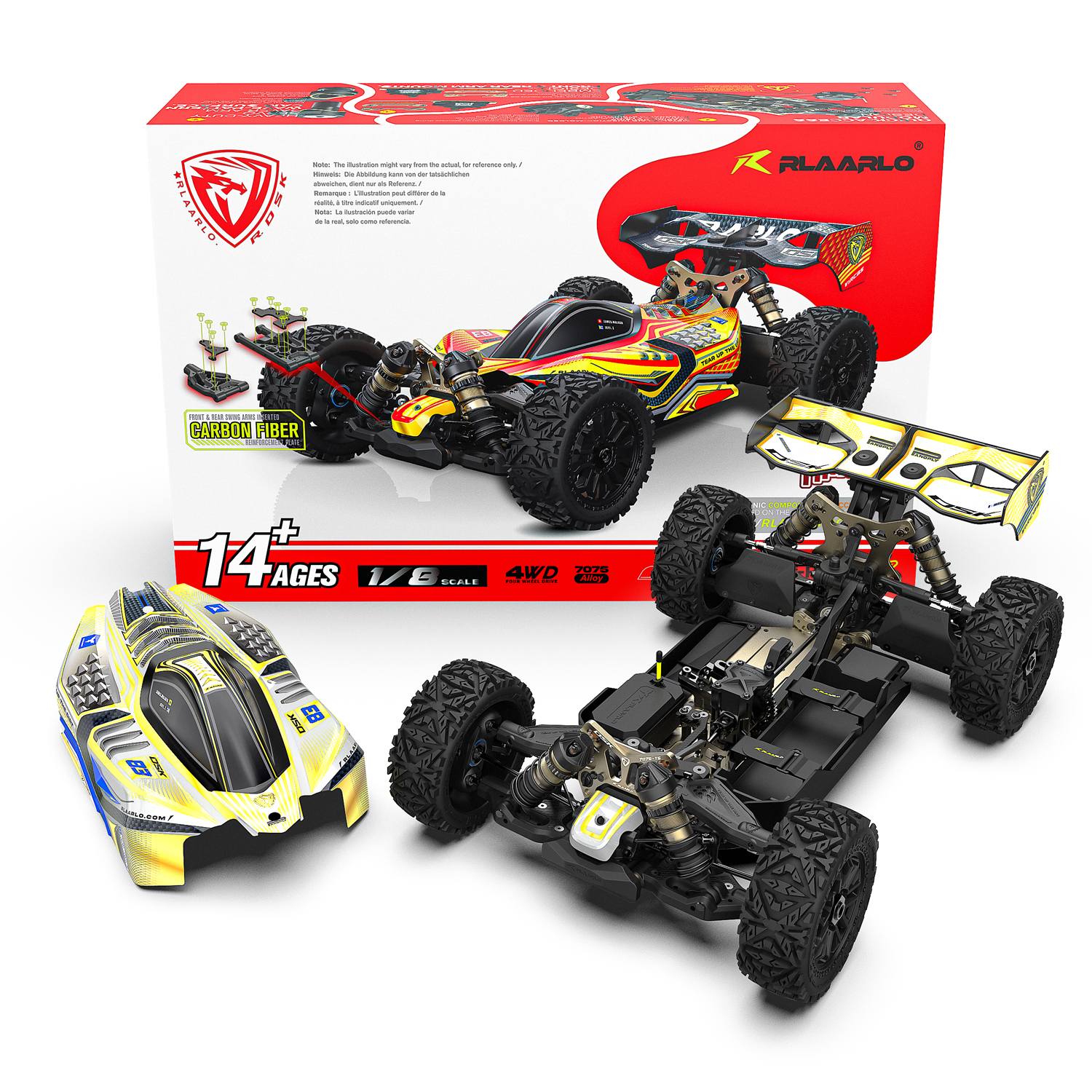 Rlaarlo RC Car Rlaarlo 1/8 4WD Buggy Dragon Scale Knight | DSK Roller(Without Electric Parts) Blue