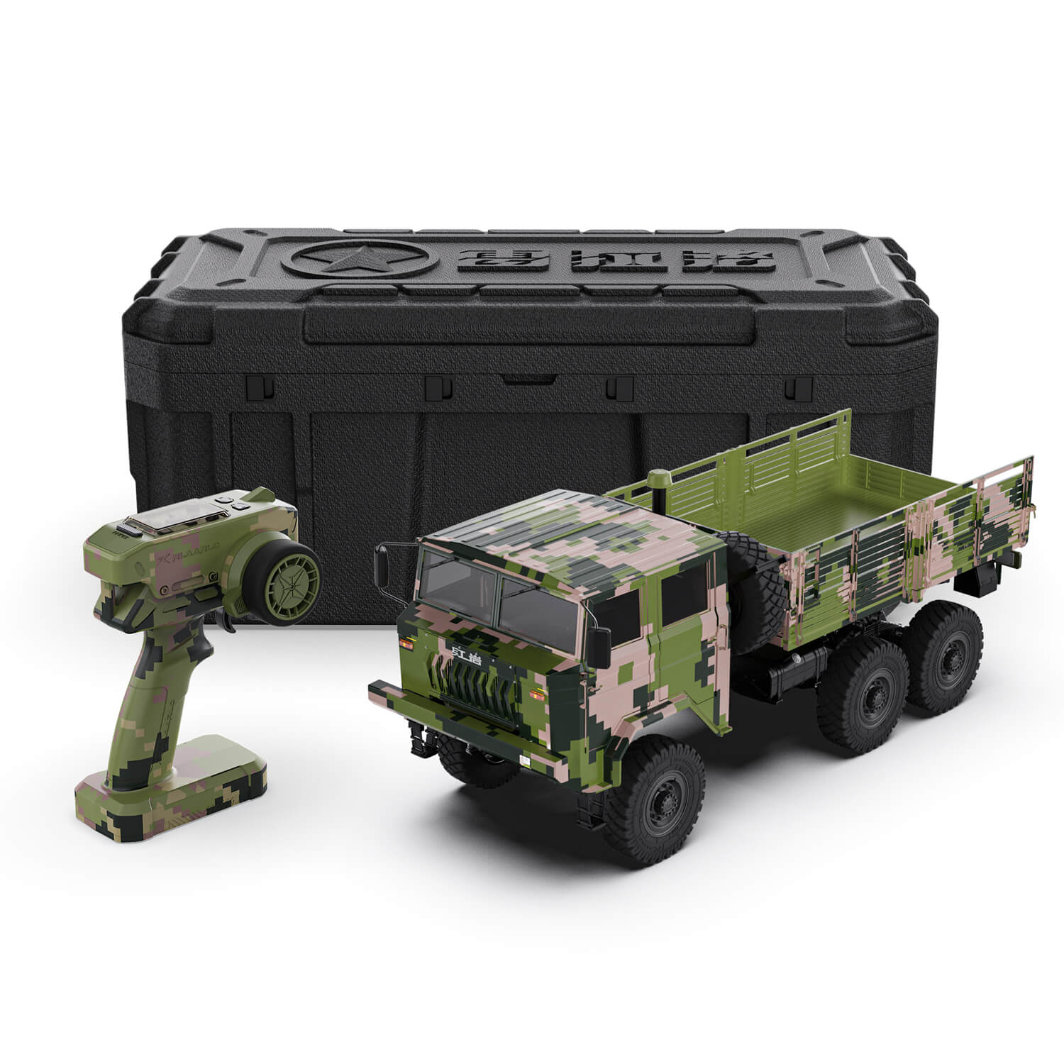 Rlaarlo RC Car Rlaarlo 1/10 Scale RTR 6X6 Brushless RC Military Trucks HongYan HY6 Brushless Jungle Digital Camouflage