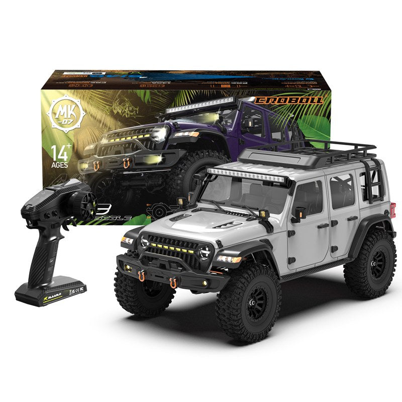 Rlaarlo RC Car 1/7 Scale 4WD Brushed RC Crawler MK-07 V2 Brushed Gray