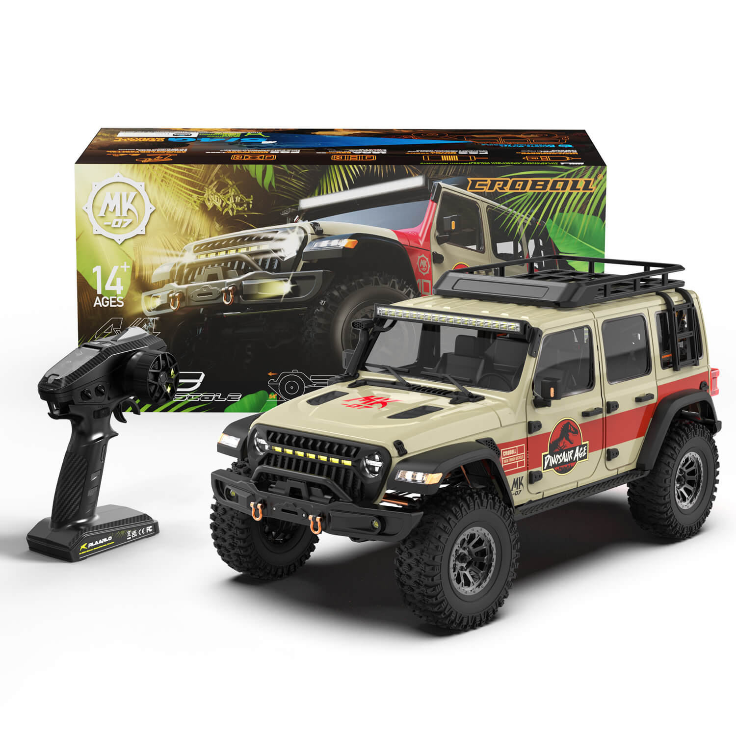 1/7 Scale 4WD Brushless RTR RC Crawler MK-07 Hand-Painted Dinosaur Themed Design