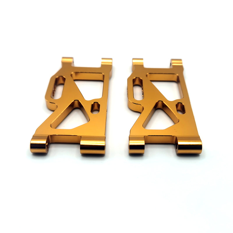 Rlaarlo RC Car Aluminum Alloy Front/Rear Swing Arm Set,For 1/14 and 1/12 Buggy and Truggy Rear Gold