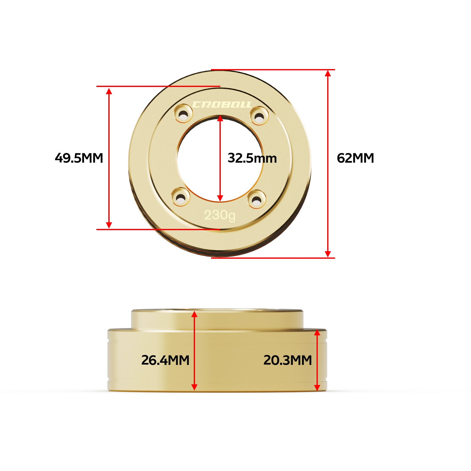 Rlaarlo RC Car Heavy Weight Brass Outer Portal Drive Housin for MK-07