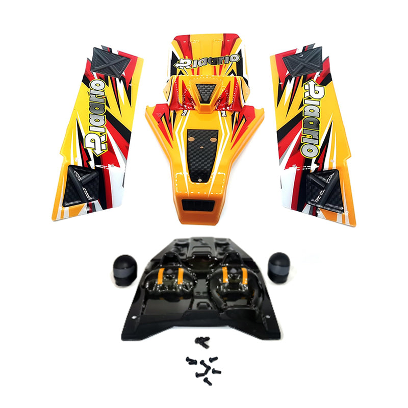 Rlaarlo RC Car Red Car Shell + Cab Set (With Screws) For AM-D12 Yellow