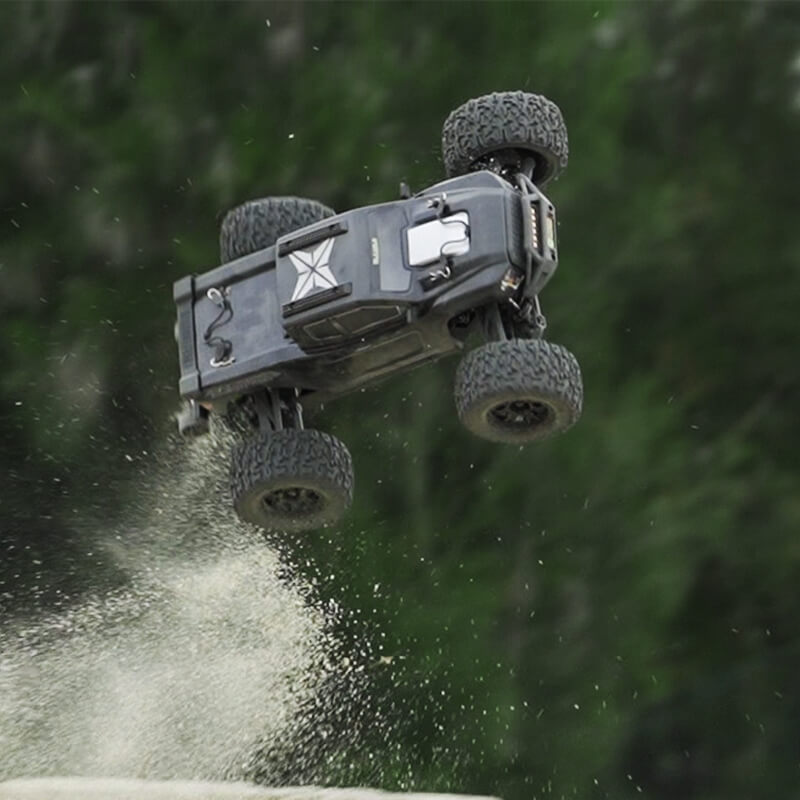 Rlaarlo RC Car Rlaarlo Omni-Terminator Carbon Fiber MINI 1:10 Scale RTR Brushless Monster Truck, RZ001B-C