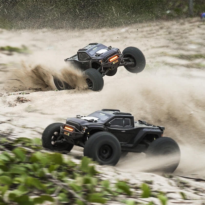 Rlaarlo RC Car Rlaarlo Omni-Terminator Carbon Fiber MINI 1:10 Scale RTR Brushless Monster Truck, RZ001B-C