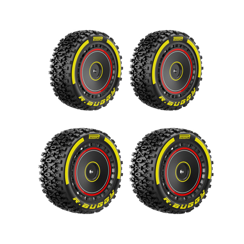 Rlaarlo RC Car Red Tire Assembly For X12S Buggy Front and Rear