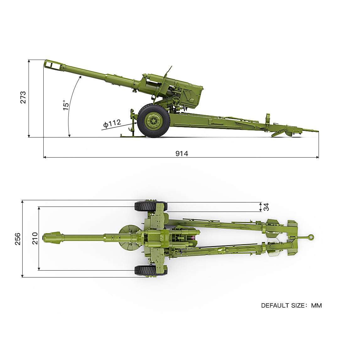 Rlaarlo RC Car Rlaarlo HongYan 152mm Howitzer Towed Gun Model