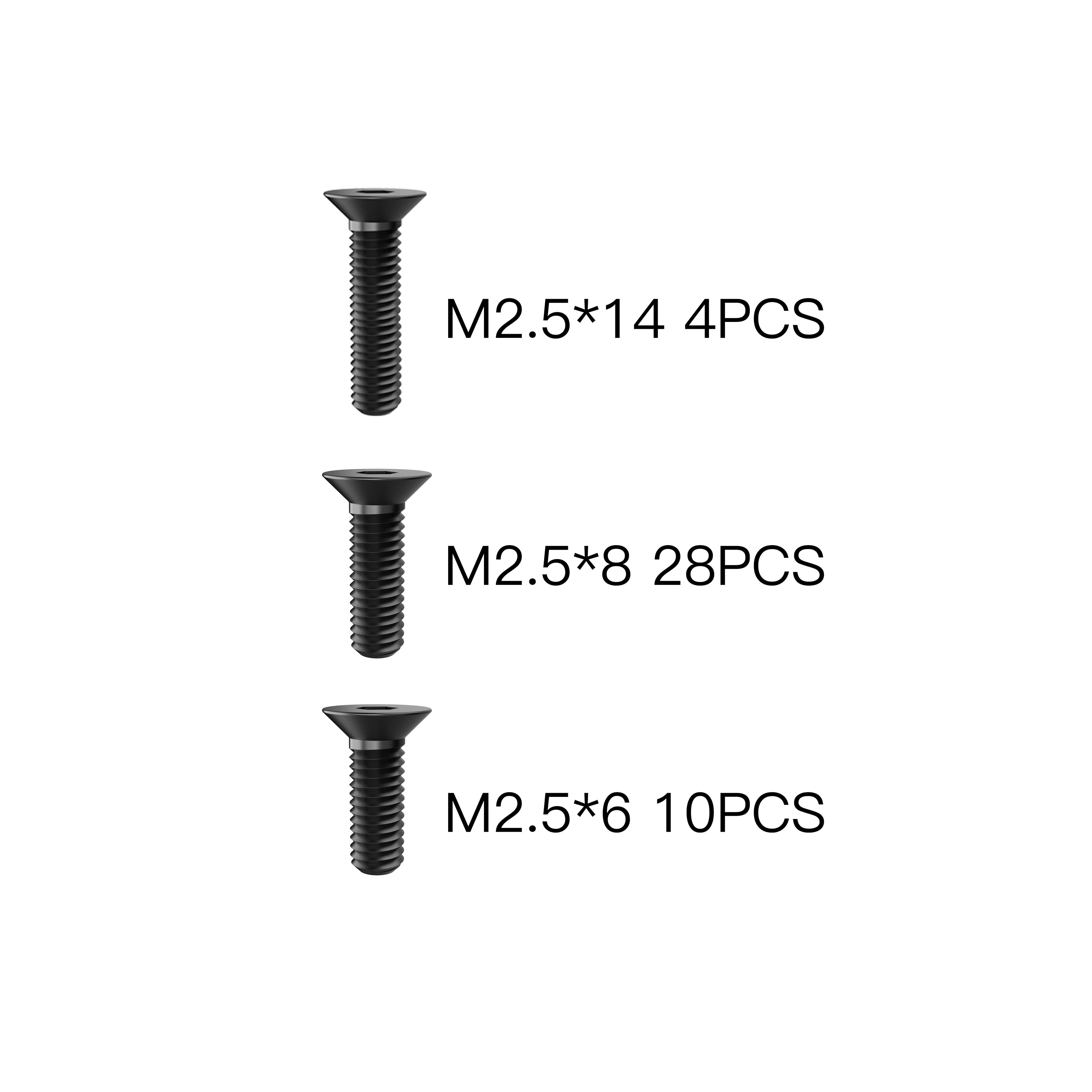 Flat Screw M2.5*14 M2.5*8 M2.5*6 Spare Part for RC Car ROG14 and X12S
