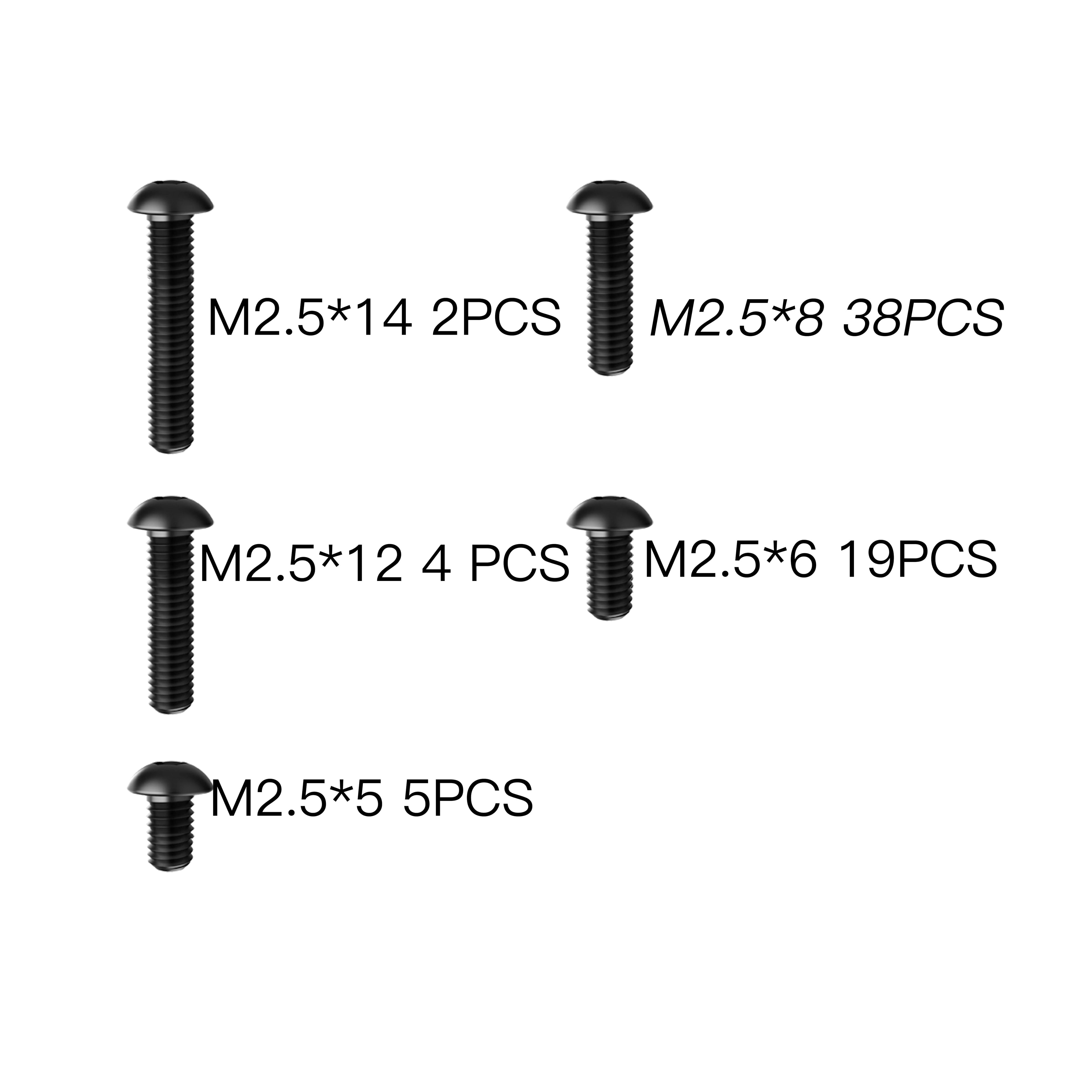 Oval Screw M2.5*14 M2.5*12 M2.5*6 M2.5*5 Spare Part for RC Car ROG14 and X12S