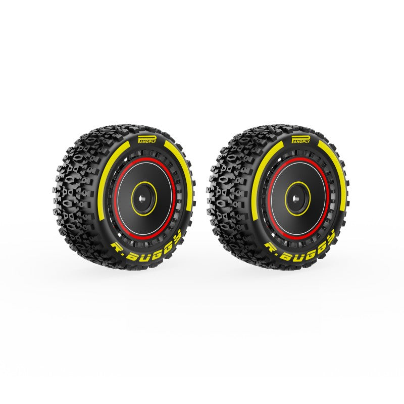 Rlaarlo RC Car Red Tire Assembly For X12S Buggy Rear