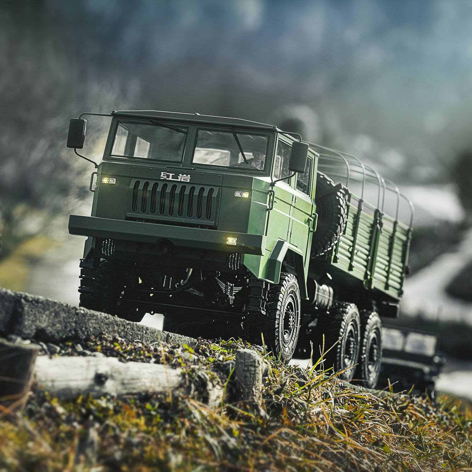 Rlaarlo RC Car Rlaarlo 1/10 Scale RTR 6X6 Brushless RC Military Trucks HongYan HY6