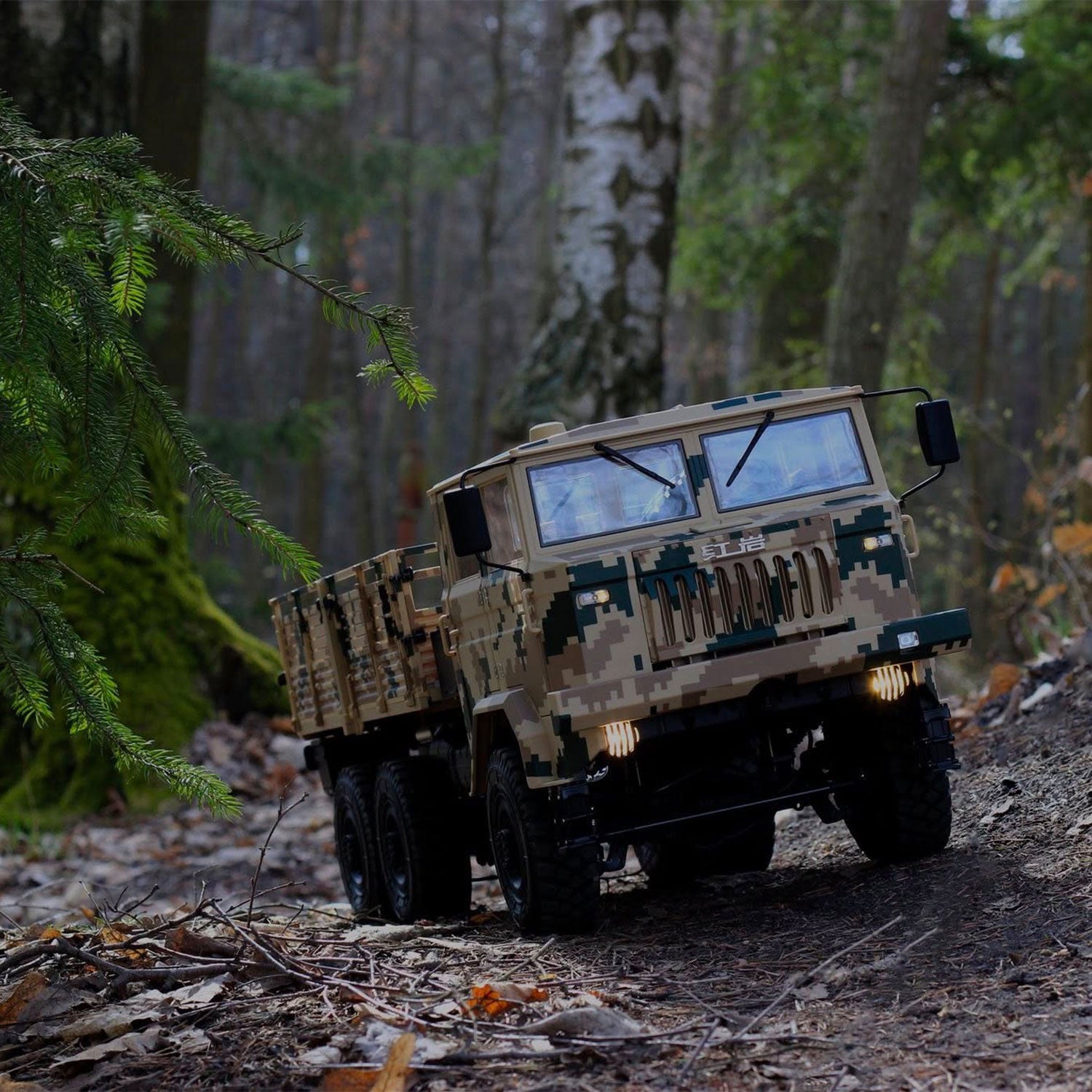 Rlaarlo RC Car Rlaarlo 1/10 Scale RTR 6X6 Brushless RC Military Trucks HongYan HY6