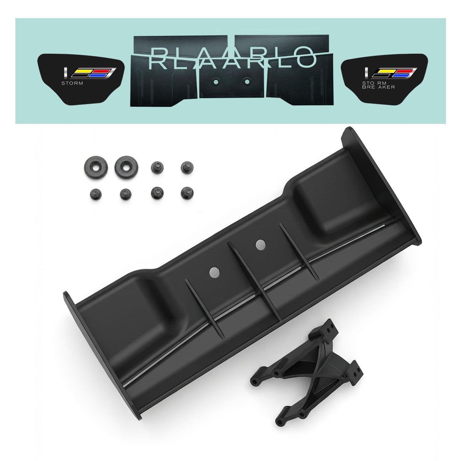Rlaarlo RC Car Rear Spoiler Tail Wing Kit For SBK10 RC Buggy Black