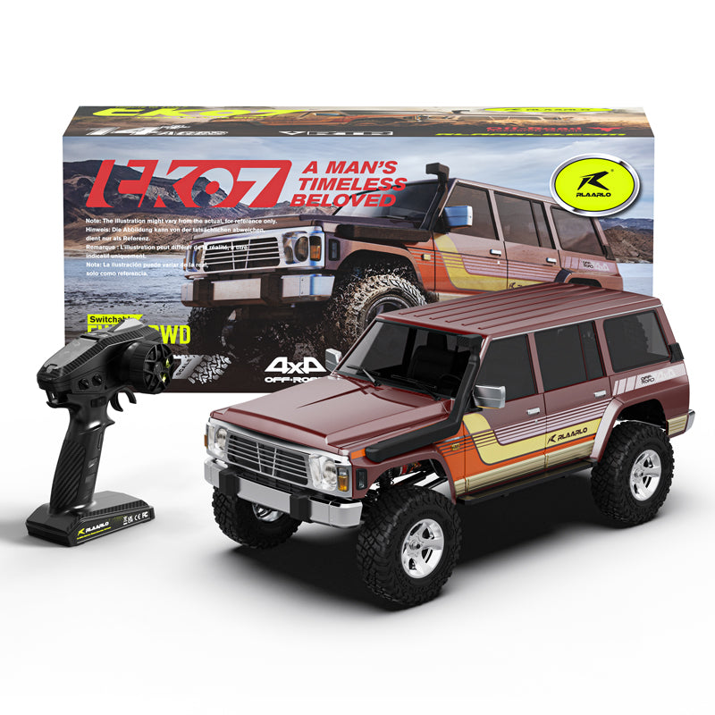 Rlaarlo RC Car 1/7 Scale 4WD Brushed RTR RC Crawler TK07 Brushed Red