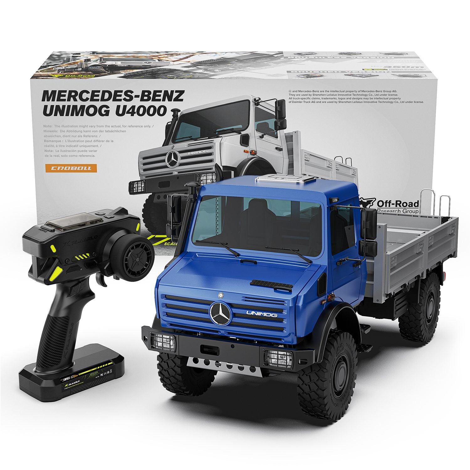 Rlaarlo RC Car Rlaarlo 1/7 Brushless RC Crawler Mercedes-Benz Unimog U4000 | UM07 Brushless Blue