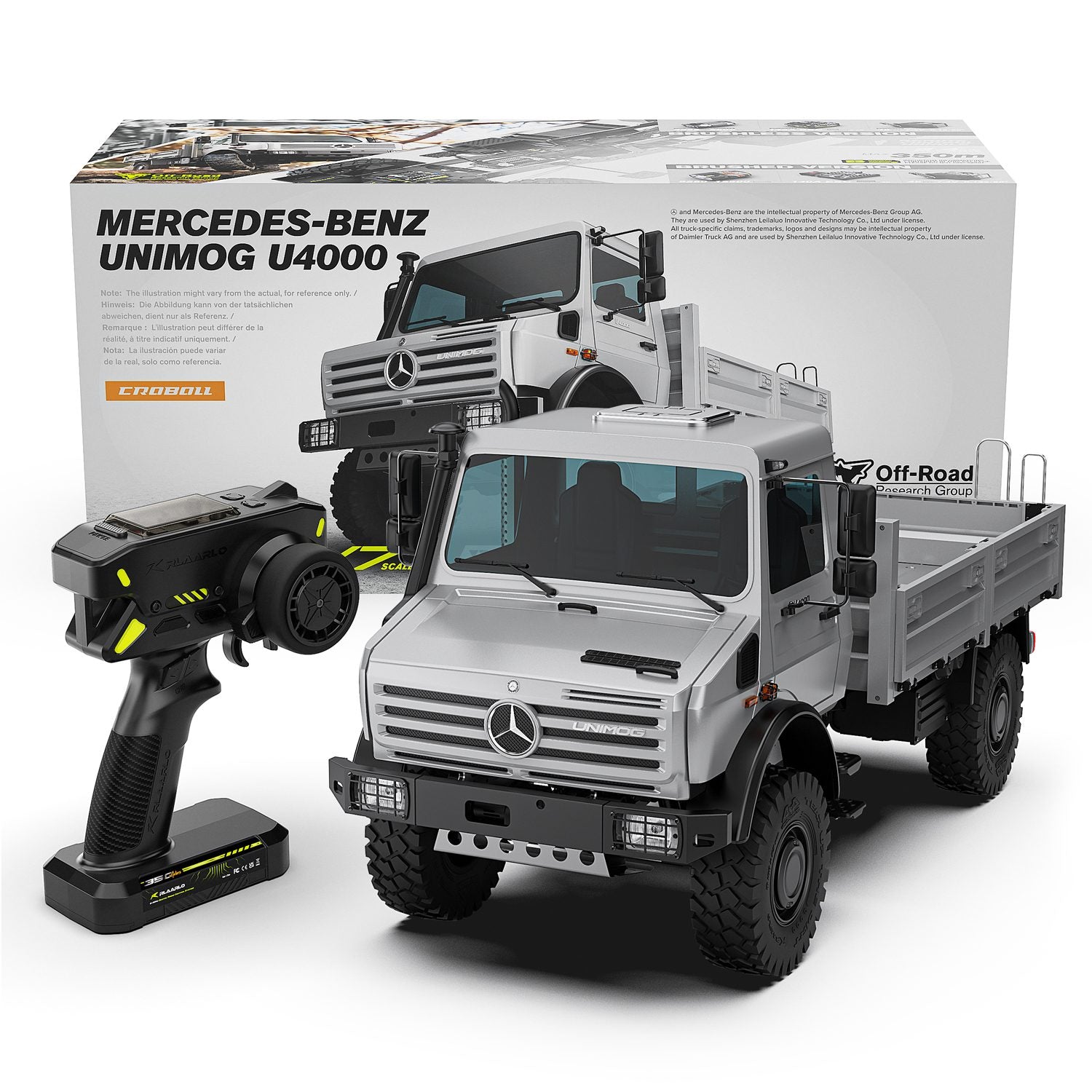 Rlaarlo RC Car Rlaarlo 1/7 Brushless RC Crawler Mercedes-Benz Unimog U4000 | UM07 Brushless Silver