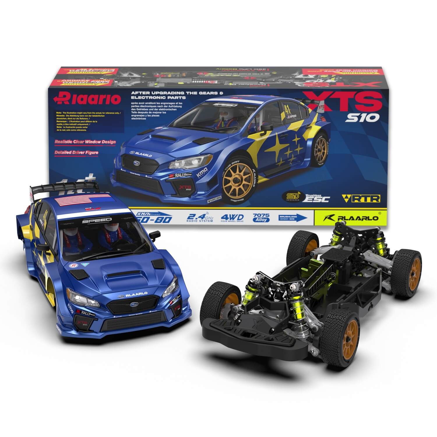 Rlaarlo RC Car Rlaarlo 1/10 Carbon Fiber RC Rally Car XTS-S10 Roller(Without Electric Parts)