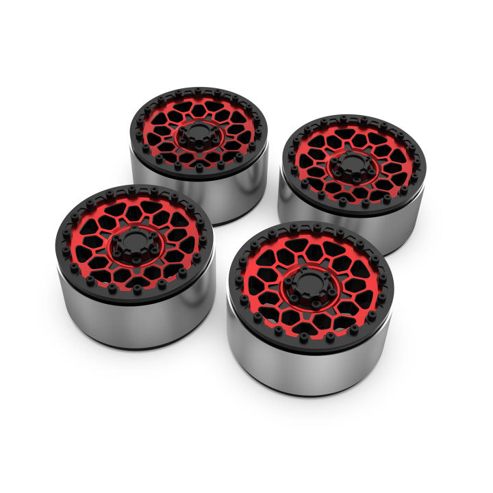 Rlaarlo RC Car Aluminum Wheel Hub(4pcs) for 1/7 RC Crawler Red