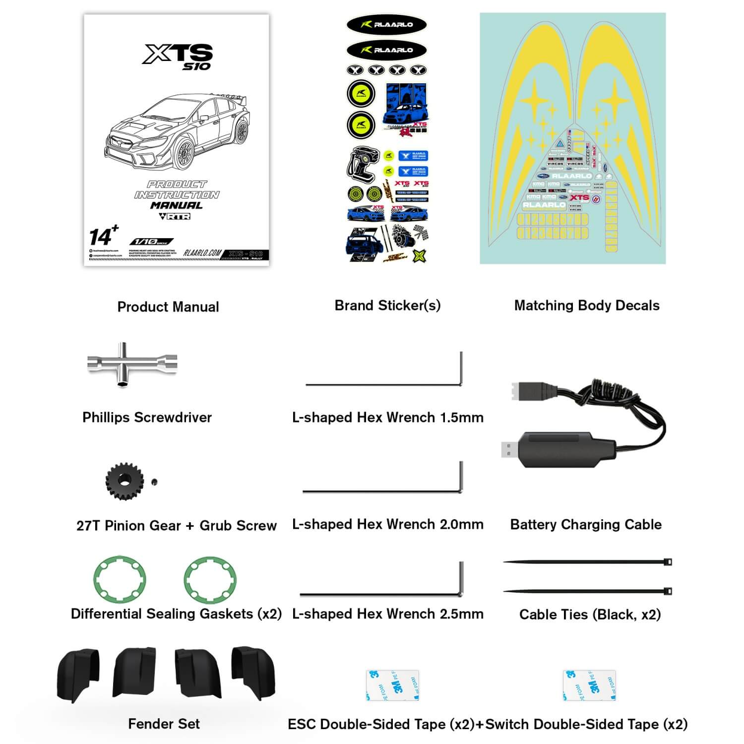 Rlaarlo 1/10 Scale RTR 4WD Carbon Fiber Brushless RC Rally Car | XTS-S10
