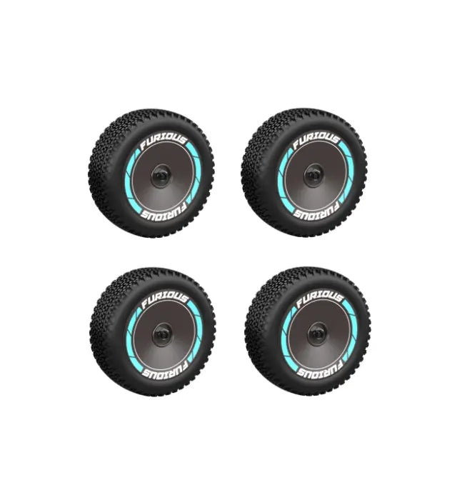 Rlaarlo RC Car AM-X12 Pre-mounted Tire (4 PCS), Wheel Replacement,Front+Rear Blue