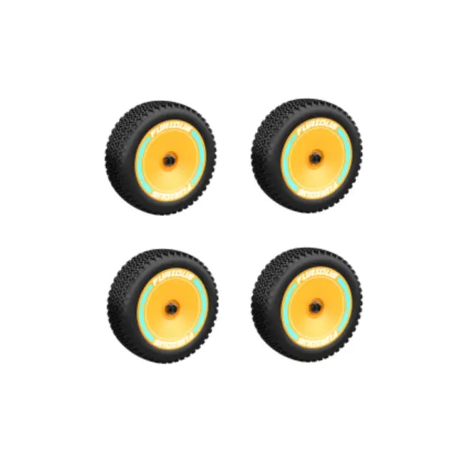 Rlaarlo RC Car AM-X12 Pre-mounted Tire (4 PCS), Wheel Replacement,Front+Rear Orange