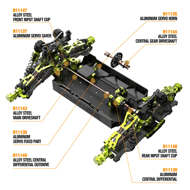 S2 Alloy Steel Front & Rear Shock Stand For RZ001