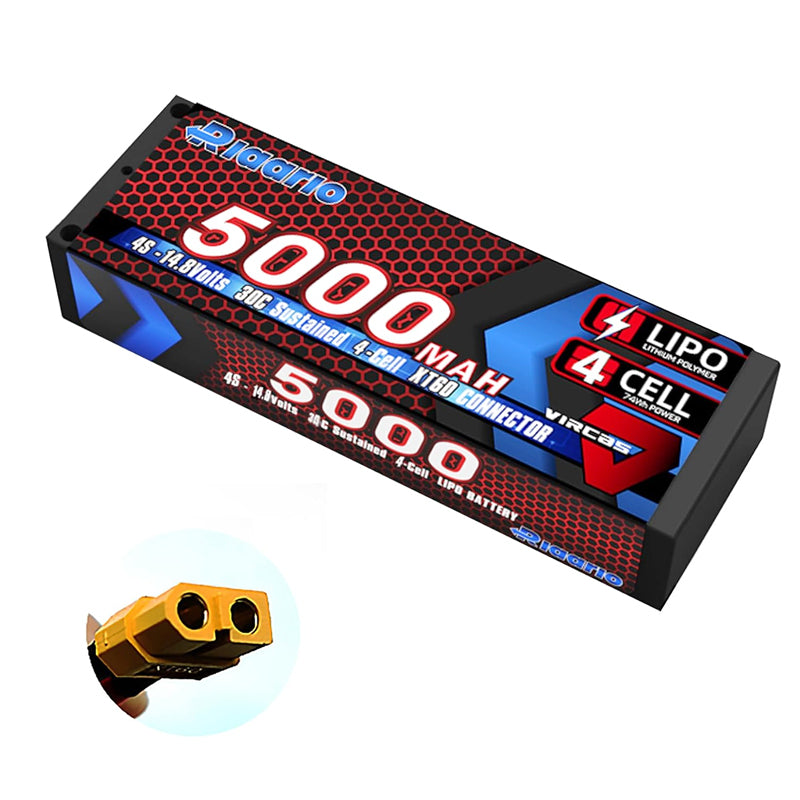 Rlaarlo RC Car 14.8V 5000mah 4S Lipo Battery XT60 Plug