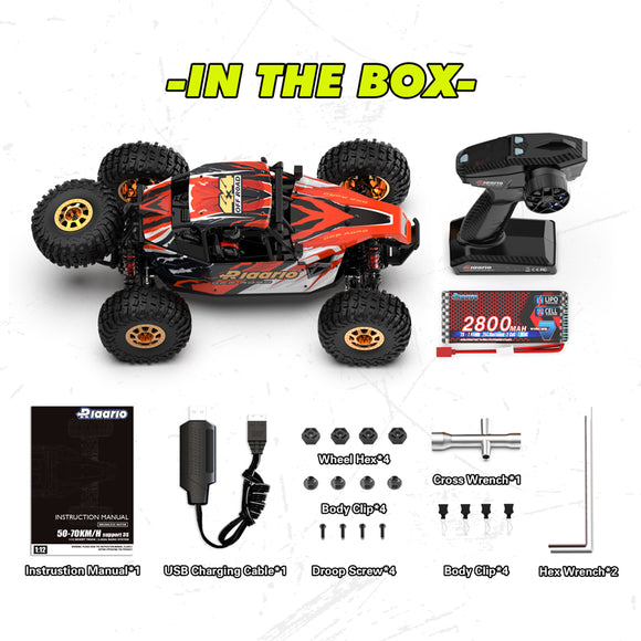 Rlaarlo 1/12 RTR Brushless RC Desert Truck , Max 45MPH Fast RC Cars，AM-D12