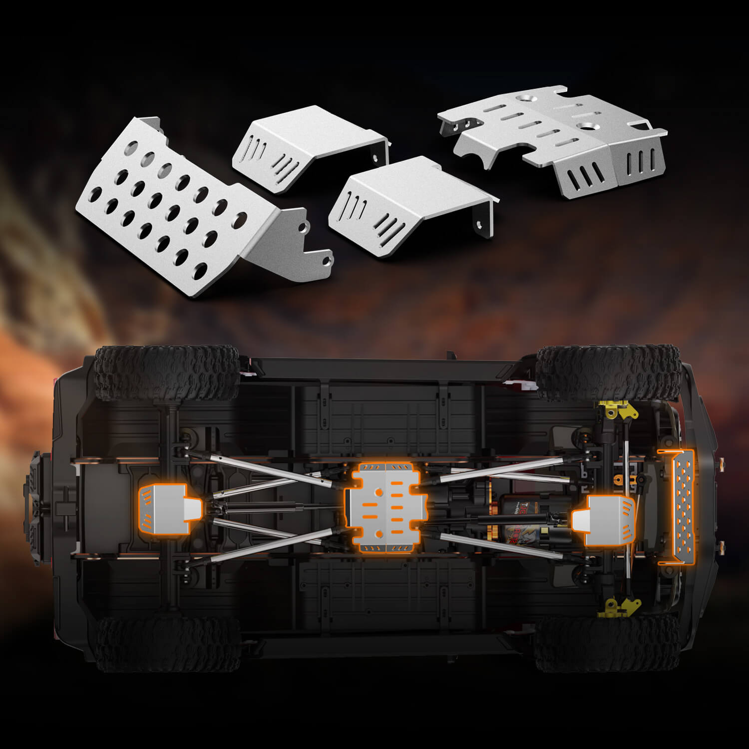 Rlaarlo RC Car Chassis Armor for 1/7 RC Crawler
