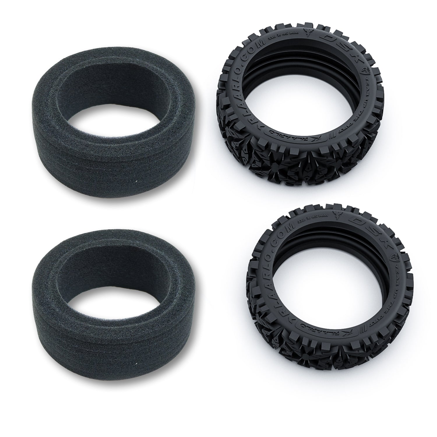 Rlaarlo RC Car Large Tread Tyre &amp; Foam Set for DSK Buggy