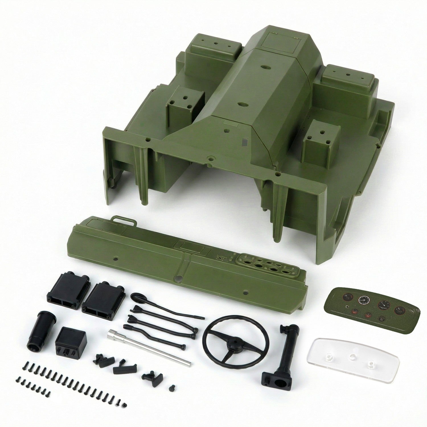 Rlaarlo RC Car Interior Assembly For HongYan HY6 Army Green