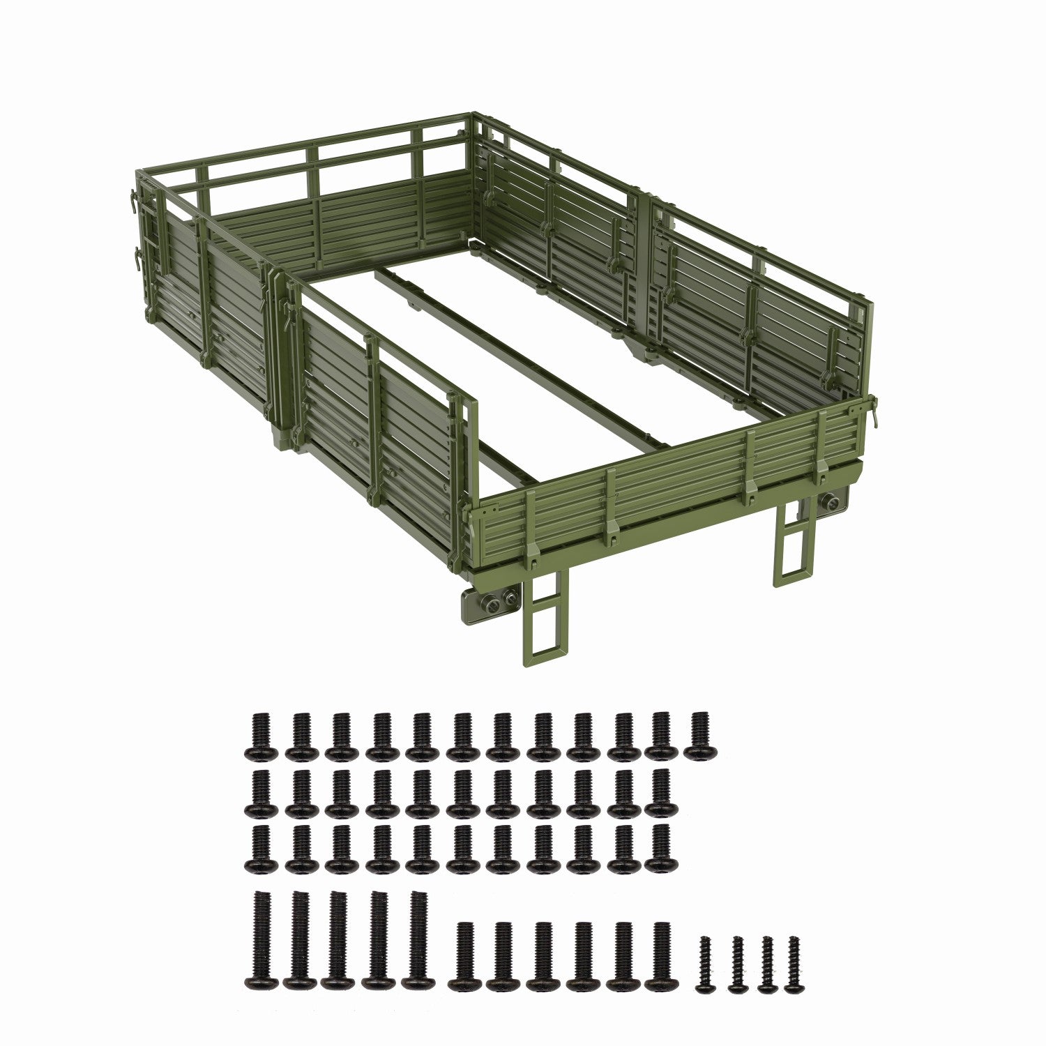 Rlaarlo RC Car Cargo Box Side Panel Assembly For HongYan HY6 Army Green