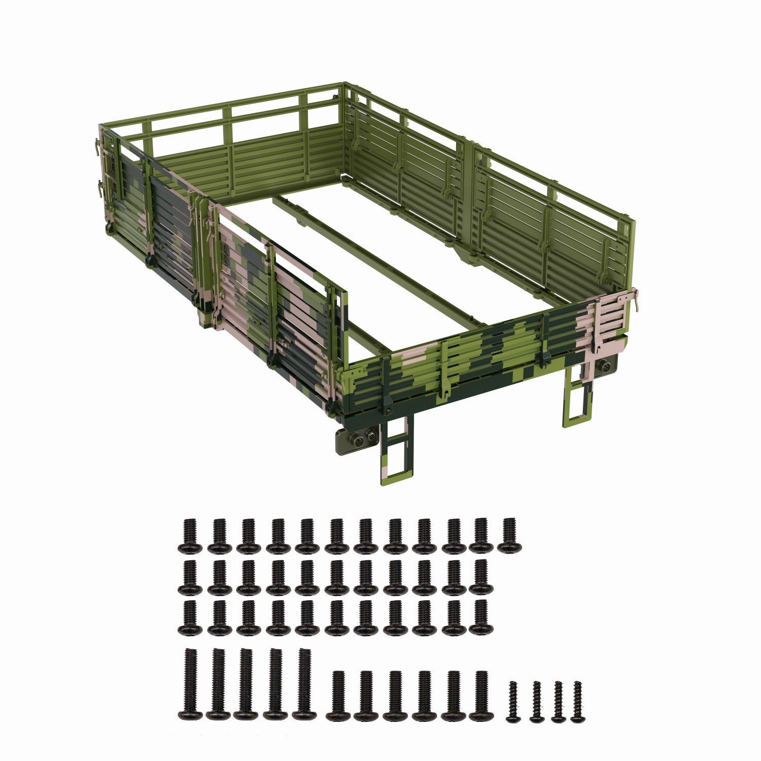 Rlaarlo RC Car Cargo Box Side Panel Assembly For HongYan HY6 Jungle Digital Camouflage