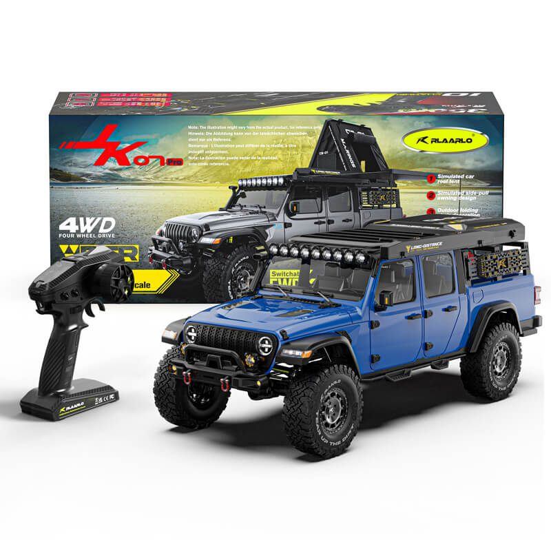 Rlaarlo RC Car 1/7 Scale 4WD Brushless RTR RC Crawler JK07Pro Brushless Blue