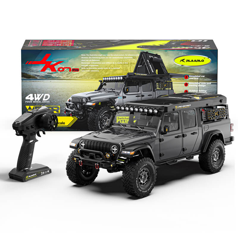 Rlaarlo RC Car 1/7 Scale 4WD Brushless RTR RC Crawler JK07Pro Brushless Gray