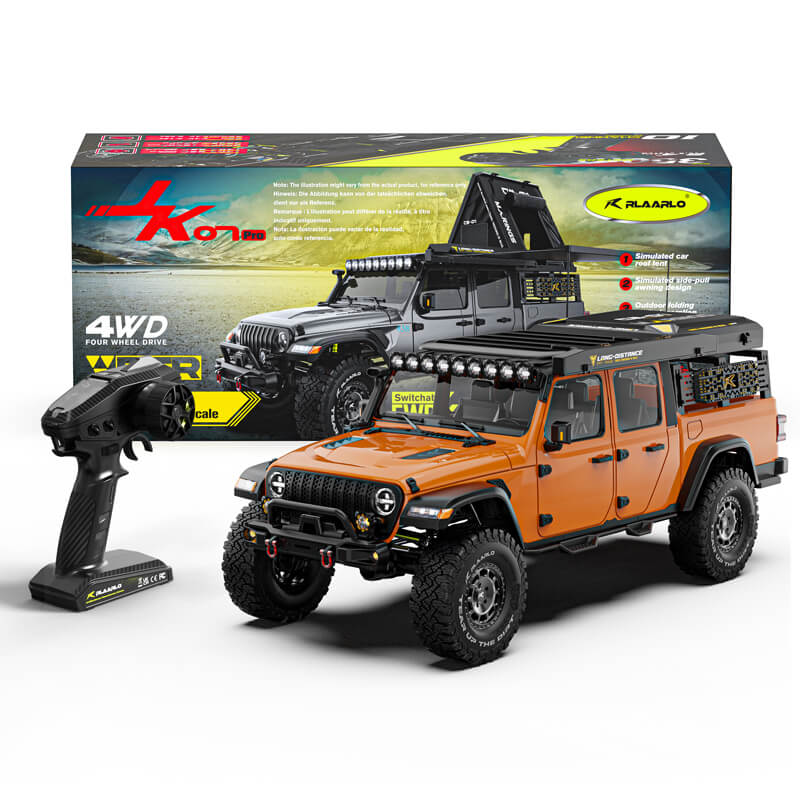 Rlaarlo RC Car 1/7 Scale 4WD Brushless RTR RC Crawler JK07Pro Brushless Orange