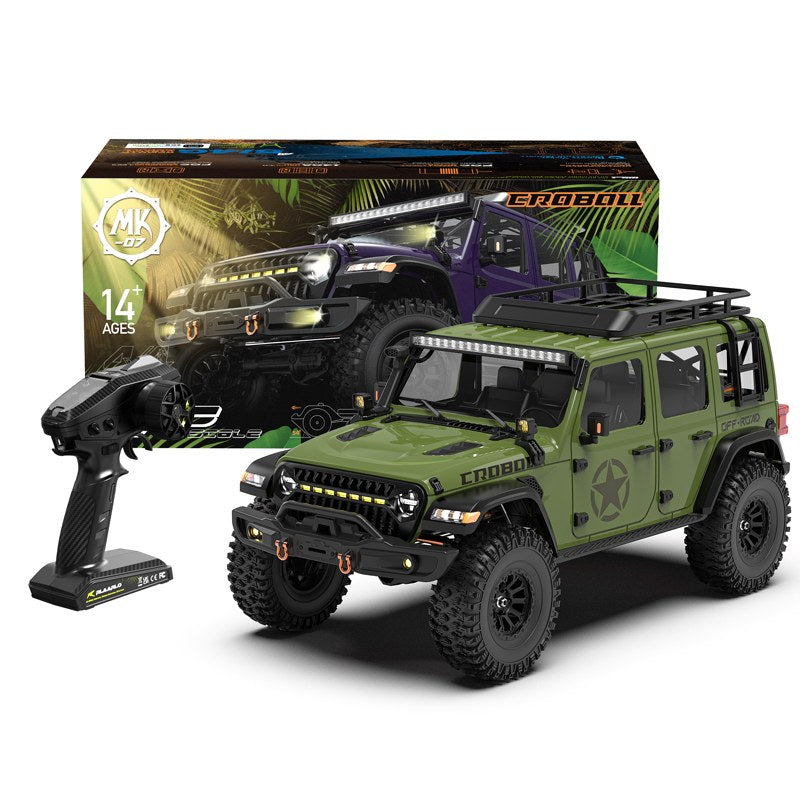 Rlaarlo RC Car 1/7 Scale 4WD Brushed RC Crawler MK-07 V2 Brushed Green