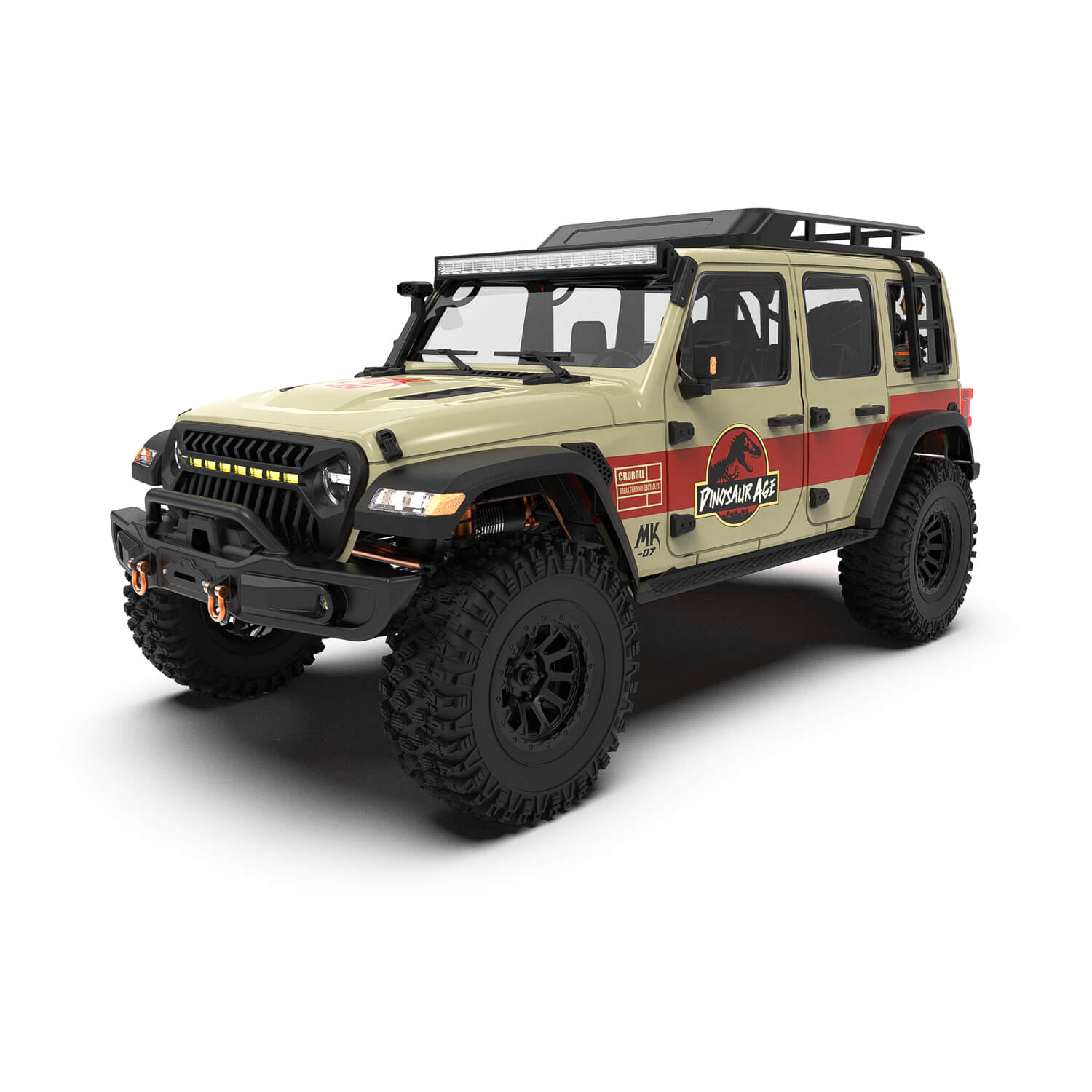 1/7 Scale 4WD Brushless RTR RC Crawler MK-07 Hand-Painted Dinosaur Themed Design