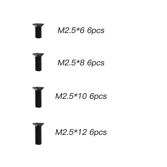 Flat Head Hex Screw, M2.5 (6mm & 8mm & 10mm & 12mm) For RZ001 and XTS-F10