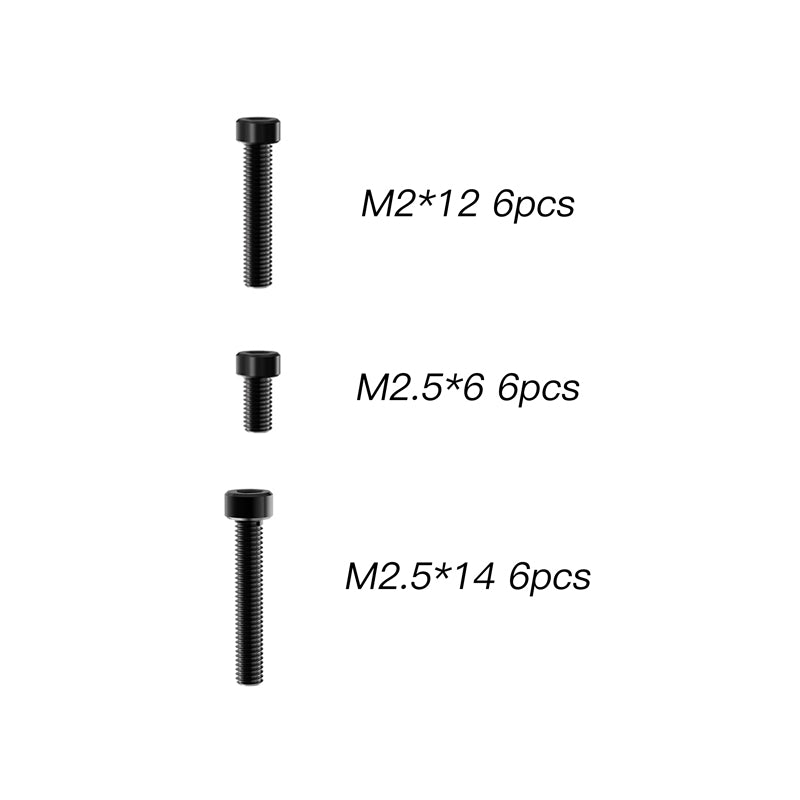 Cap Head Hex Screw, M2*12 & Cap Head Hex Screw, M2.5 (6mm & 14mm) For RZ001 and XTS-F10