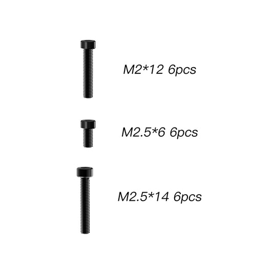 Cap Head Hex Screw, M2*12 & Cap Head Hex Screw, M2.5 (6mm & 14mm) For RZ001 and XTS-F10