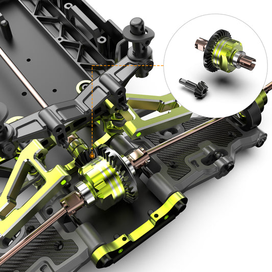 Aluminum Differential with 34T CNC Gear and 11T CNC Input Gear(M1) For RZ001 and XTS-F10