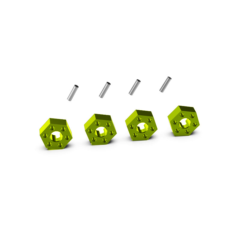 Rlaarlo RC Car H12 Green Metals Wheel Hex Set For RZ001 and 1/10 Rally Car
