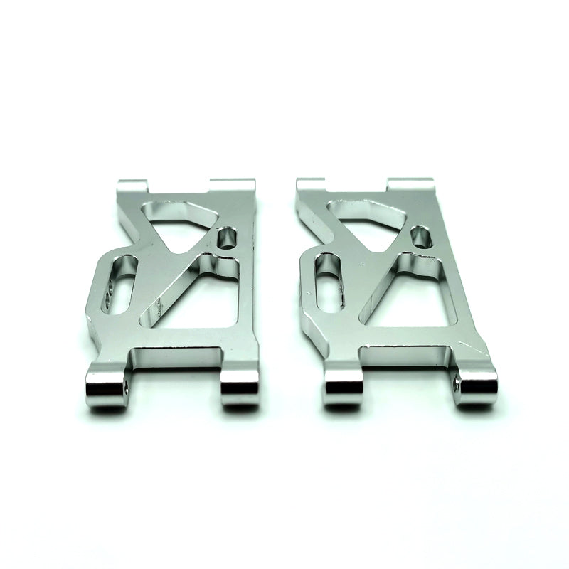 Rlaarlo RC Car Aluminum Alloy Front/Rear Swing Arm Set，For 1/14 and 1/12  Buggy and Truggy Rear Silver