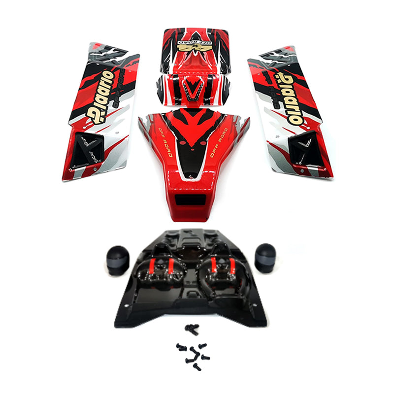 Rlaarlo RC Car Red Car Shell + Cab Set (With Screws) For AM-D12 Red