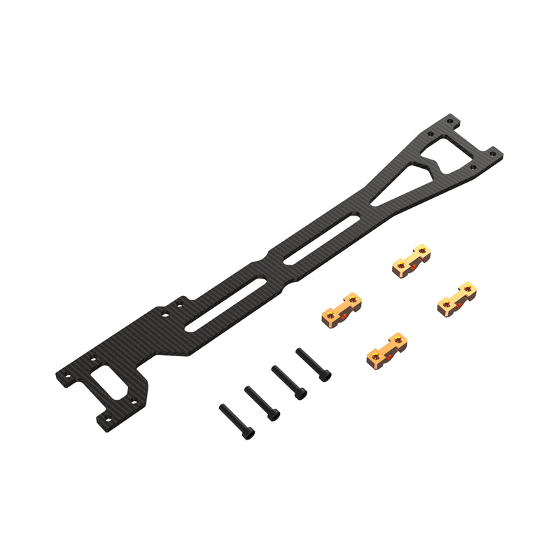 Rlaarlo RC Car Carbon Fiber Upper Deck Set For 1/10th Scale On-Road Cars Orange