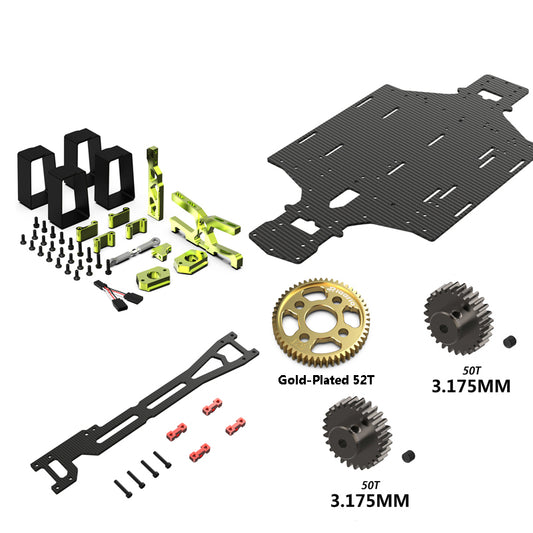 Dual Motor Conversion Parts Kit For 1/10th Scale On-Road Cars