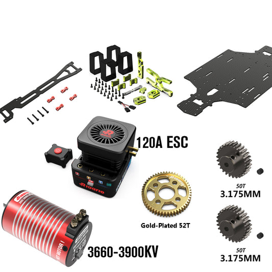 Dual Motor Conversion Parts Kit For 1/10th Scale On-Road Cars