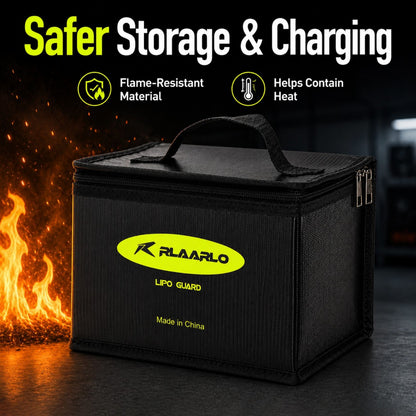 Fireproof Explosionproof Battery Storage Guard Pouch for Lipo Charge &amp; Storage (8.46 x 6.5 x 5.71 in)